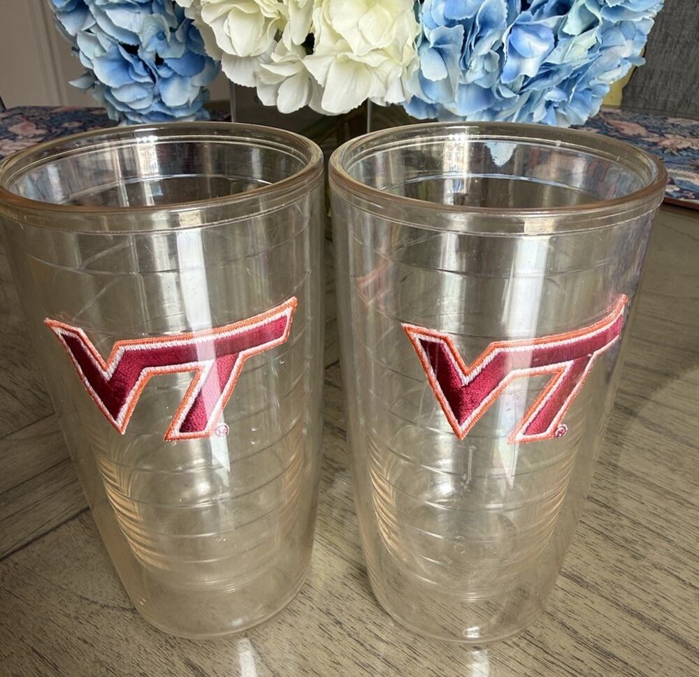 2 TERVIS TUMBLER 16 oz. Virginia Tech University Logo | Pool, Boat, Insulated!
